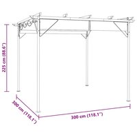 Pergola met uittrekbaar dak 180 g/m&amp;sup2; 3x3 m staal antracietkleur 6