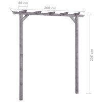 Pergola 200x40x205 cm ge&amp;iuml;mpregneerd grenenhout grijs 5