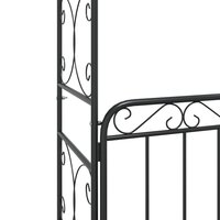 Tuinboog met poort 108x45x235 cm staal zwart 7