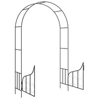 Tuinboog met hek 138x40x238 cm ijzer zwart  5