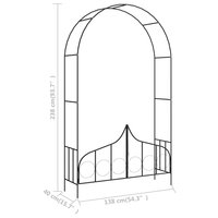 Tuinboog met hek 138x40x238 cm ijzer zwart  7