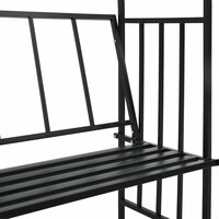 Tuinboog met bank 128x50x207 cm ijzer zwart  6