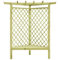 Hoekpergola met zitting 130x130x197 cm ge&amp;iuml;mpregneerd grenenhout 2