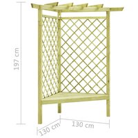 Hoekpergola met zitting 130x130x197 cm ge&amp;iuml;mpregneerd grenenhout 5