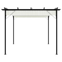 Pergola met uitschuifbaar dak 3x3 m staal cr&amp;eacute;mewit 3