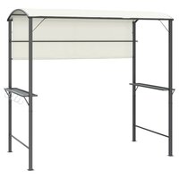 Prieel met dak 220x110x200 cm cr&amp;egrave;mekleurig 2