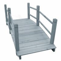 Tuinbrug 140x60x56 cm massief vurenhout grijs 3