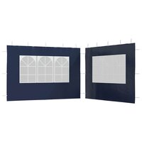 Tentwanden met raam PE blauw 2 st  2