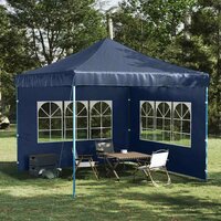 Tentwanden met raam PE blauw 2 st  3