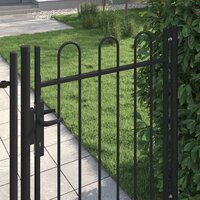Hekpoort BOXTEL enkele deur met gebogen bovenzijde staal 1x1,2 m zwart 3