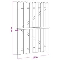 Tuinpoort 100 x 150 cm Massief grenenhout Groen 5