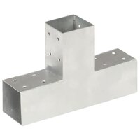 Paalverbindingen 4 st T-vorm 71x71 mm gegalvaniseerd metaal 2