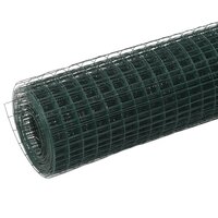 Kippengaas 10x1,5 m staal met PVC coating groen 2
