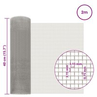 Gaas Scherm 40 x 200 cm 6 Mesh RVS 201 Zilverkleurig 6