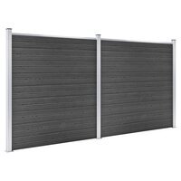 Schuttingpanelenset 353x186 cm HKC zwart 2