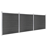 Schuttingpanelenset 526x186 cm HKC zwart 2