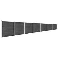 Schuttingpanelenset 1218x186 cm HKC zwart 2