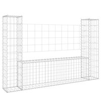 Schanskorf U-vormig met 2 palen 140x20x100 cm ijzer 2