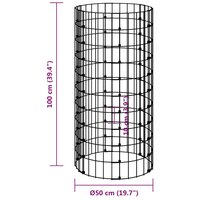 Gabion paal rond &amp;Oslash;50x100 cm gegalvaniseerd staal 6