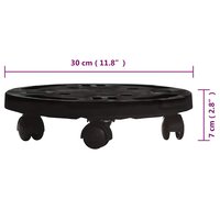 Plantentrolleys met wielen 2 st 170 kg diameter 30 cm zwart 8