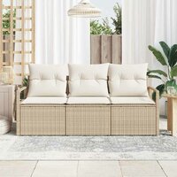 Bankstel 3 pcs Beige poly rattan 3
