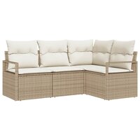 Bankstel 4 pcs Beige poly rattan 2
