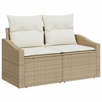 Bankstel met kussen 4 pcs Beige poly rattan 4