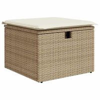 Bankstel met kussen met opslag 4 pcs Beige poly rattan 6