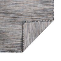 Buitenkleed platgeweven 80x150 cm bruin en blauw 2