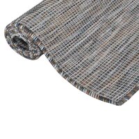 Buitenkleed platgeweven 80x150 cm bruin en blauw 3
