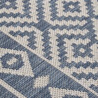 Buitenkleed met patroon platgeweven 80x250 cm blauw 5