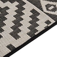 Buitenkleed met patroon platgeweven 120x170 cm zwart 4