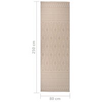 Buitenkleed met patroon platgeweven 80x250 cm bruin 6