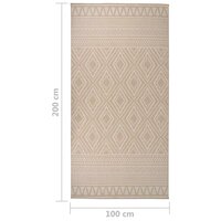 Buitenkleed met patroon platgeweven 100x200 cm bruin 6