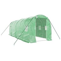 Tuinkas met stalen frame 12 m&amp;sup2; 6x2x2 m groen 2
