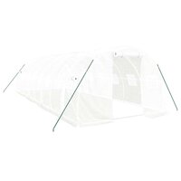 Tuinkas met stalen frame 24 m&amp;sup2; 8x3x2 m wit 2