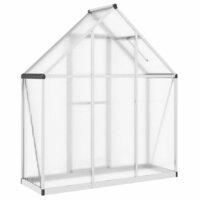Tuinkas met basisframe 169x58x195 cm aluminium zilverkleurig 5