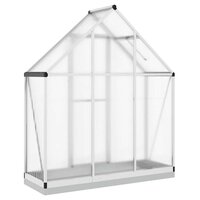 Tuinkas met basisframe 169x58x202 cm aluminium zilverkleurig 5
