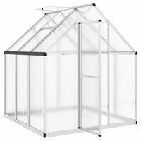 Tuinkas met basisframe 169x169x195 cm aluminium zilverkleurig 6