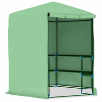 Tuinkas met schappen 227x223 cm staal 3