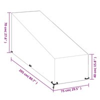 Ligbedhoes met 12 oogjes 205x75x40/70 cm polyetheen 9