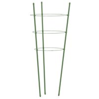 Plantensteunen 5 st met 3 ringen 45 cm staal groen 4