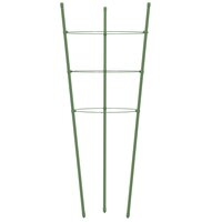 Plantensteunen 5 st met 3 ringen 75 cm staal groen 5