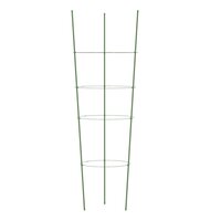 Plantensteunen 5 st met 4 ringen 90 cm staal groen 5