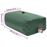 Watertank met kraan opvouwbaar 1000 L PVC 7