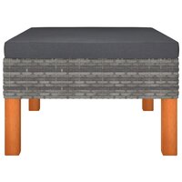 Voetenbank poly rattan en massief eucalyptushout 2