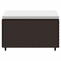 Voetensteun met kussen poly rattan bruin 3