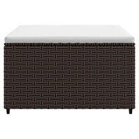 Voetensteun met kussen poly rattan bruin 4