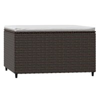 Voetensteun met kussen poly rattan bruin 5