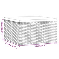 Voetensteun met kussen poly rattan bruin 7
